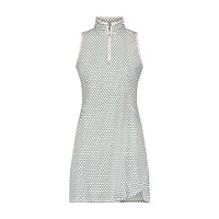 Women's Hexa Print Zip Sleeveless Dress