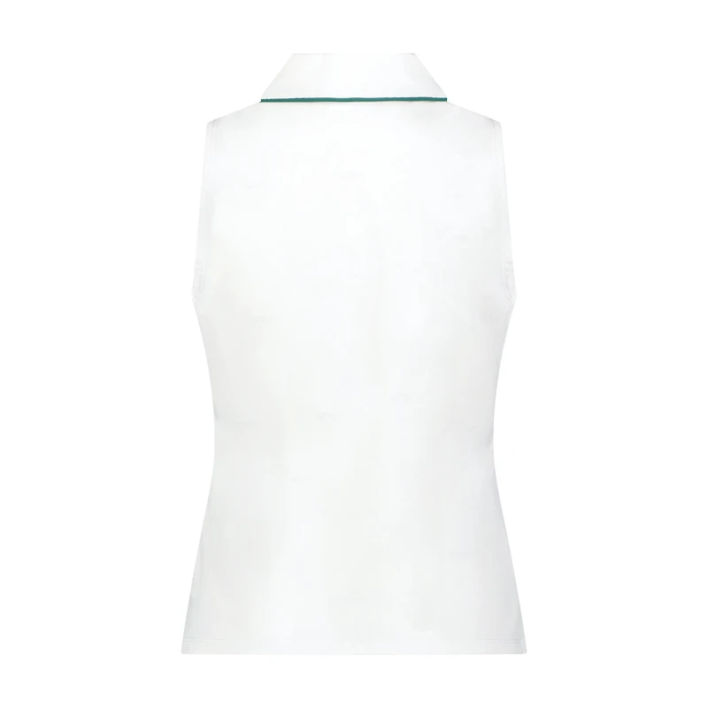 Women's Solid Fitted Sleeveless Polo