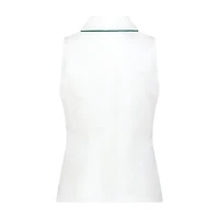 Women's Solid Fitted Sleeveless Polo