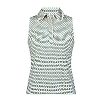 Women's Printed Fitted Sleeveless Polo