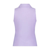 Women's Solid Fitted Sleeveless Polo