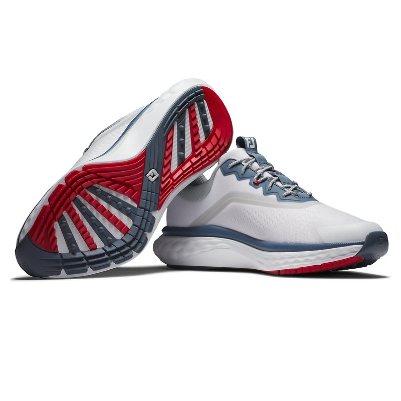 Prior Generation - Men's Quantum Spikeless Golf Shoe White/Blue/Red