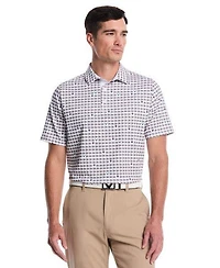 Men's One Pimento Two Green Print Short Sleeve Polo