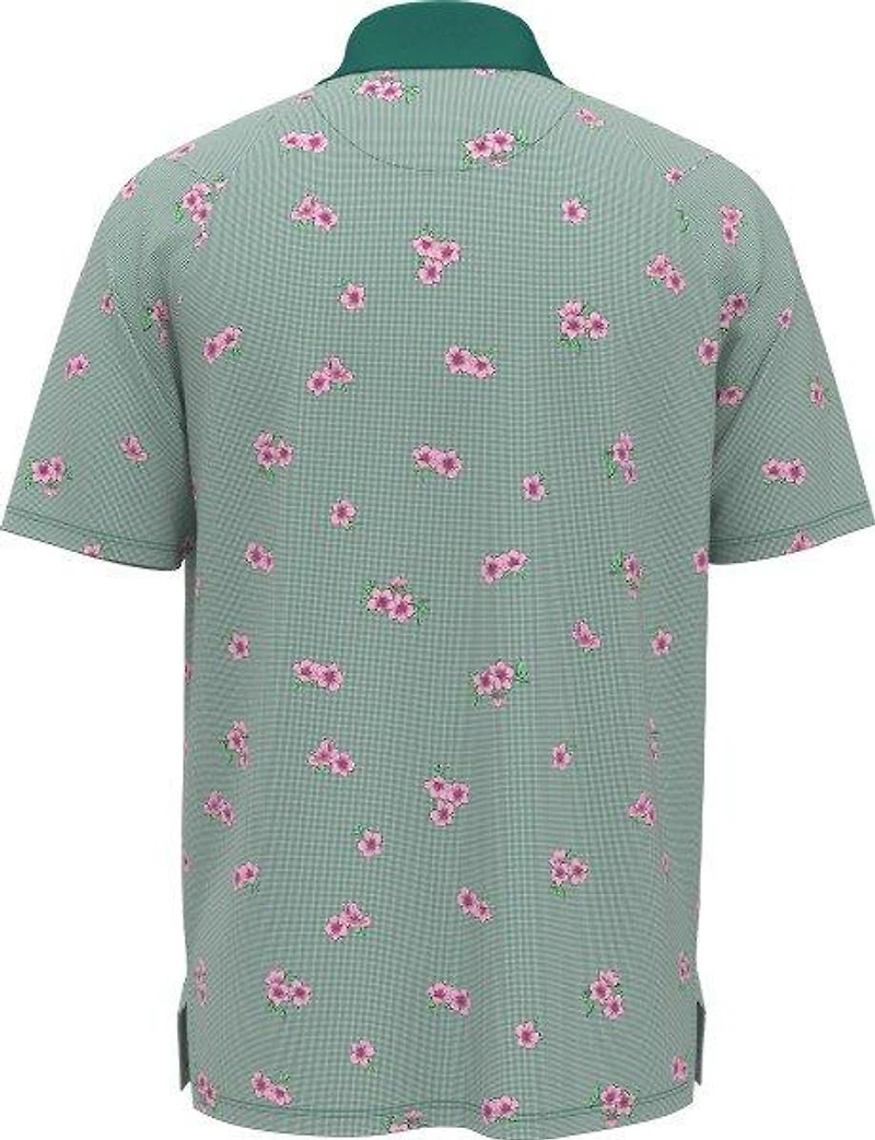 Men's Azalea Gingham Print Short Sleeve Polo