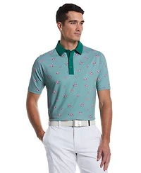 Men's Azalea Gingham Print Short Sleeve Polo