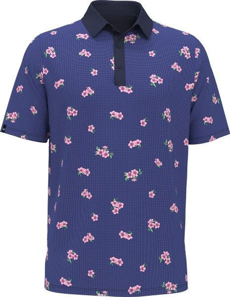 Men's Azalea Gingham Print Short Sleeve Polo
