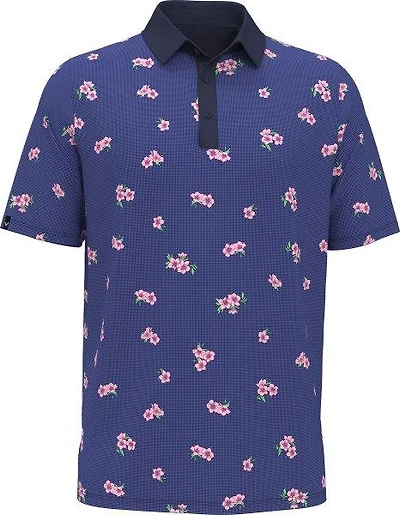 Men's Azalea Gingham Print Short Sleeve Polo