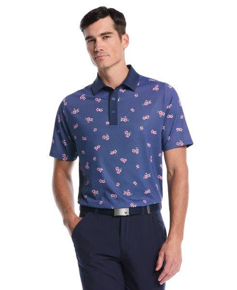 Men's Azalea Gingham Print Short Sleeve Polo