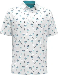 Men's Ombre Tropical Drink Print Short Sleeve Polo