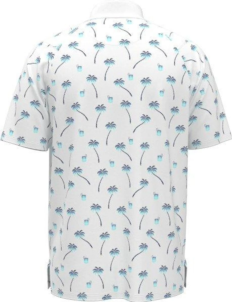 Men's Ombre Tropical Drink Print Short Sleeve Polo