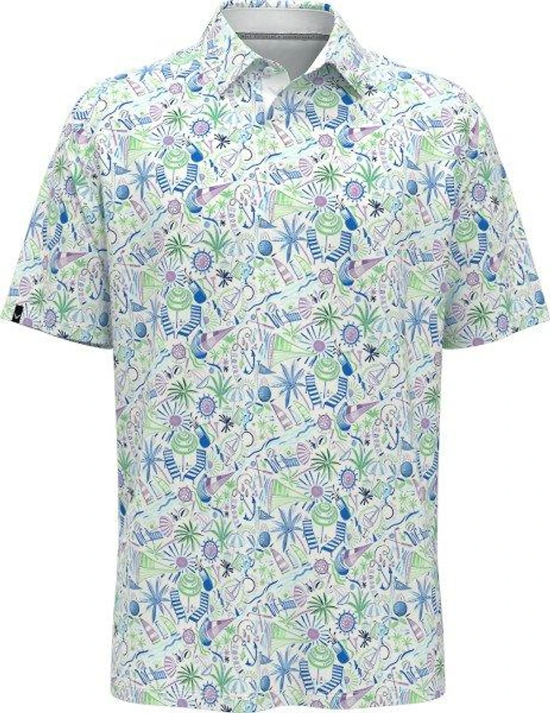 Men's Nautical Conversational Print Short Sleeve Polo