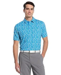 Men's Hibiscus Print Short Sleeve Polo
