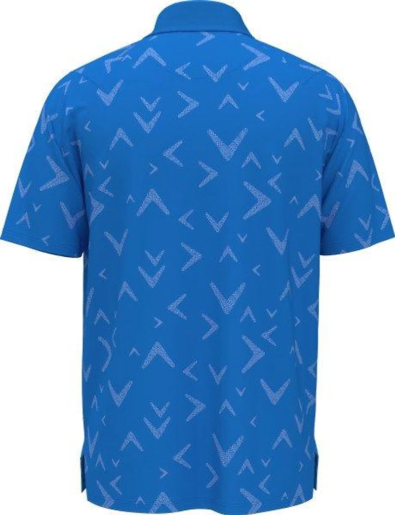 Men's Textured Chev Print Short Sleeve Polo