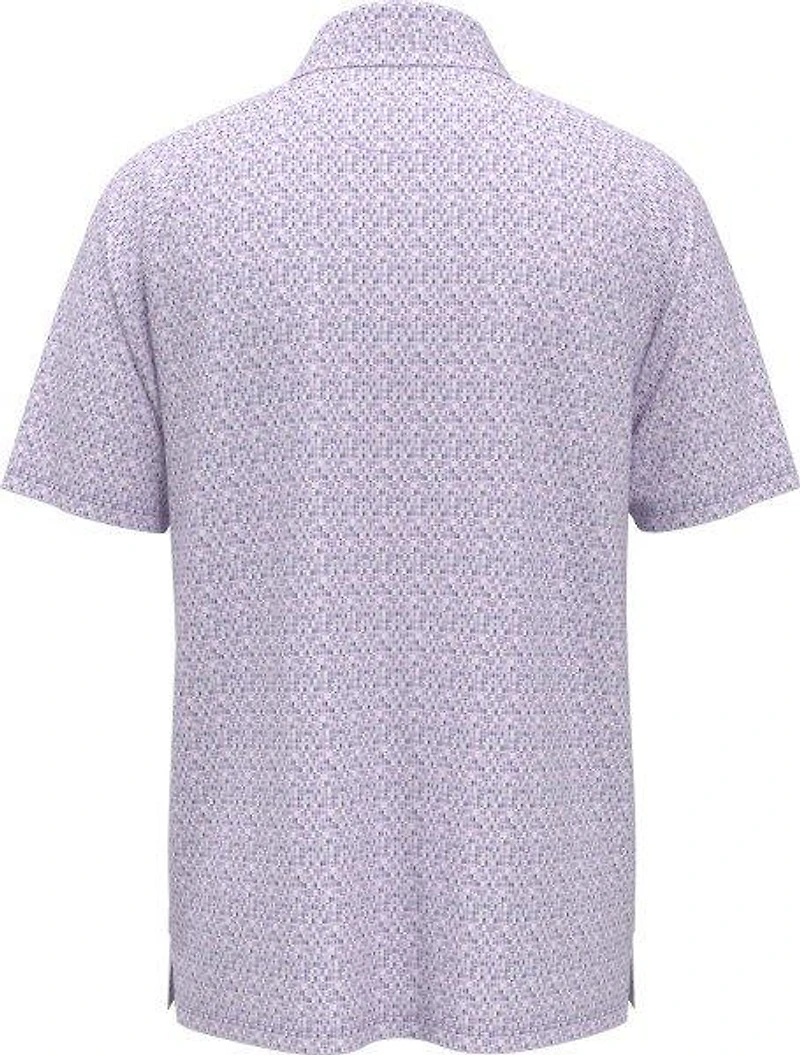 Men's Tile Gingham Print Short Sleeve Polo