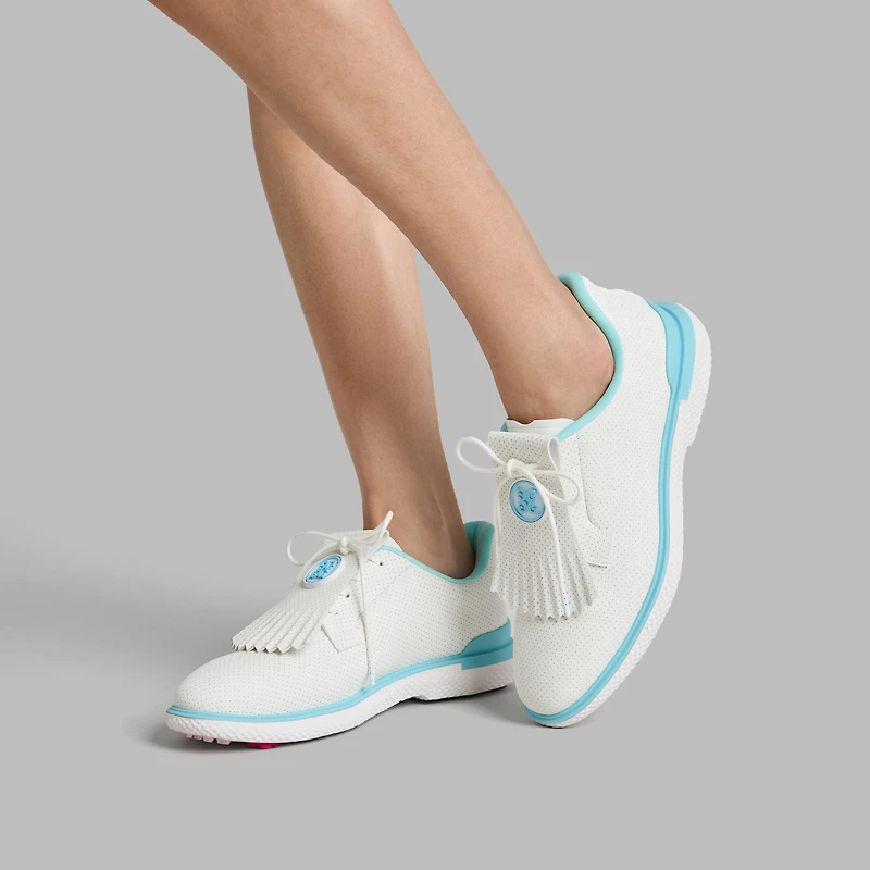 Women's Gallivan2r Perforated Kiltie Spikeless Golf Shoe - White/Light Blue