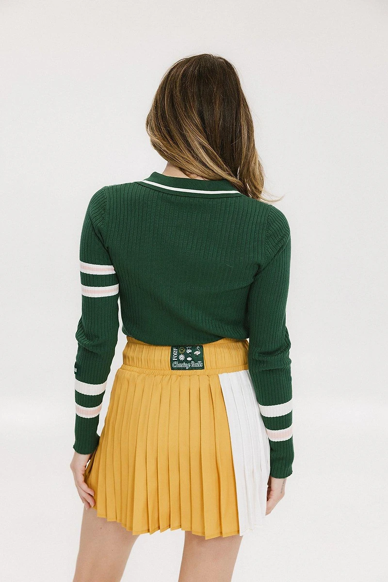 Women's Alice Ribbed Keyhole Long Sleeve Polo