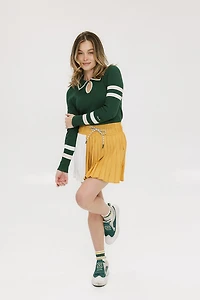 Women's Alice Ribbed Keyhole Long Sleeve Polo
