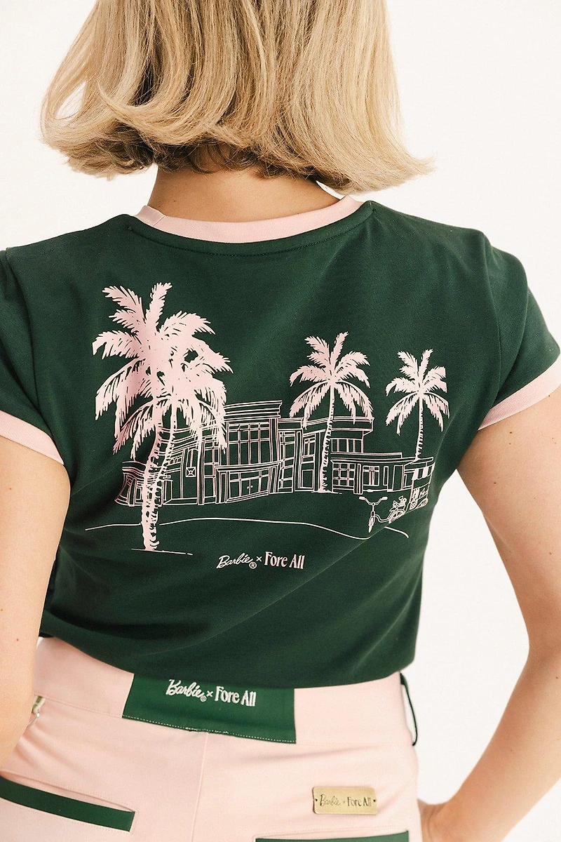 Women's Barbie Golfer Ringer T-Shirt