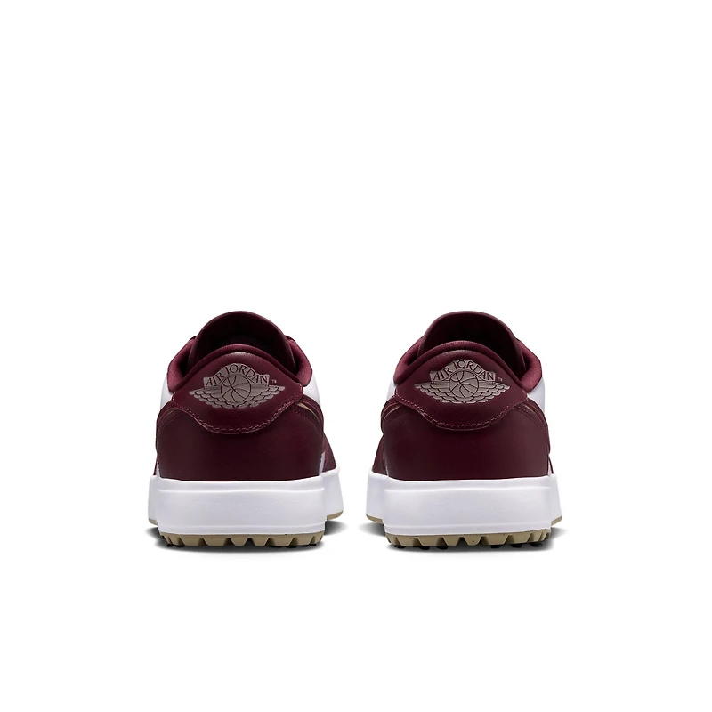 Air Jordan 1 Low G Spiked Golf Shoe - White/Burgundy/Gold