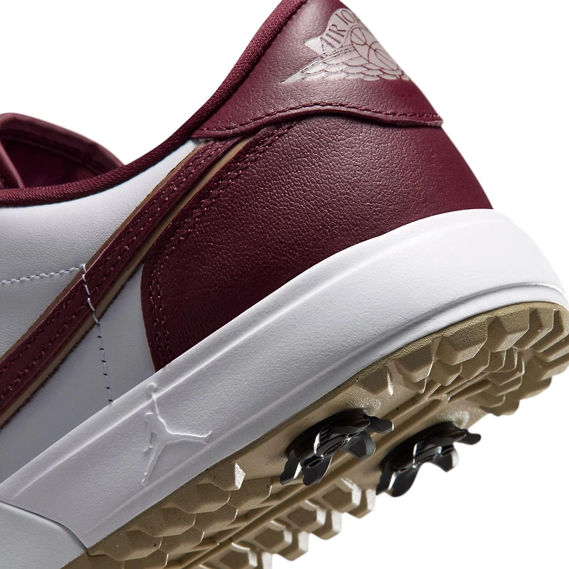 Air Jordan 1 Low G Spiked Golf Shoe - White/Burgundy/Gold