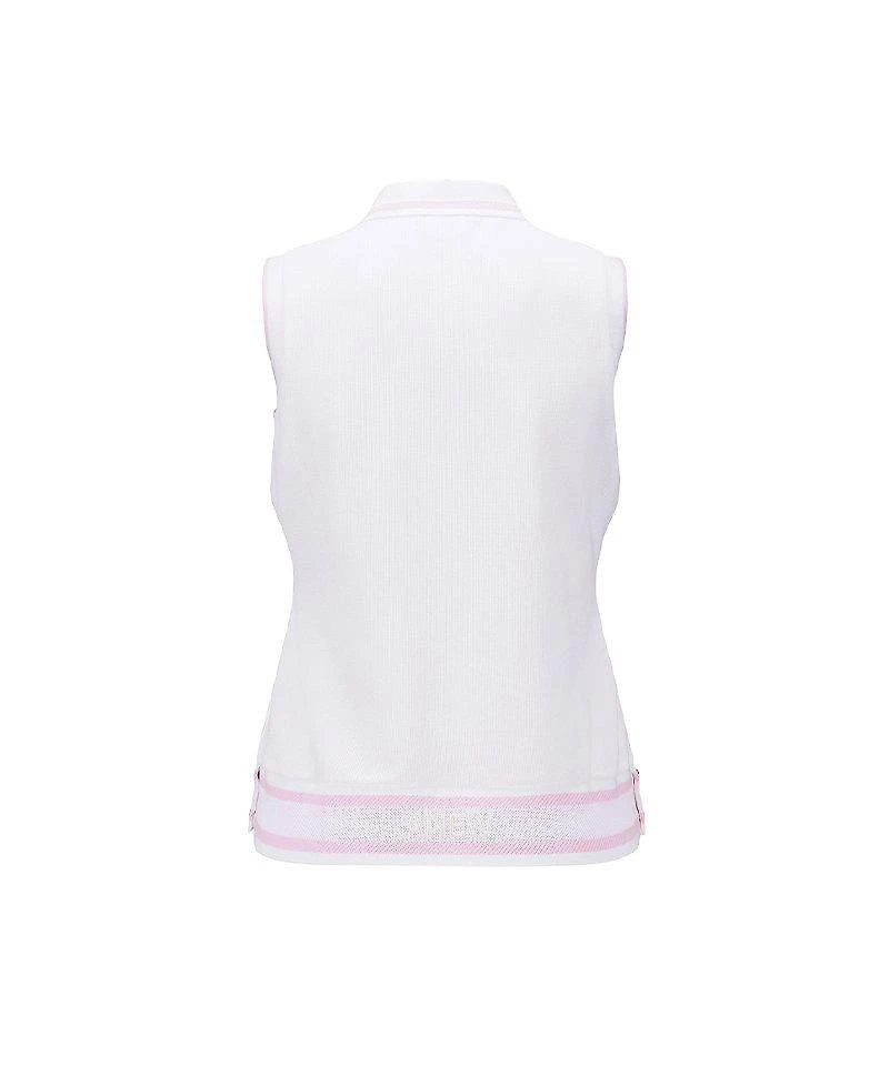 Women's Solid Sleeveless Polo