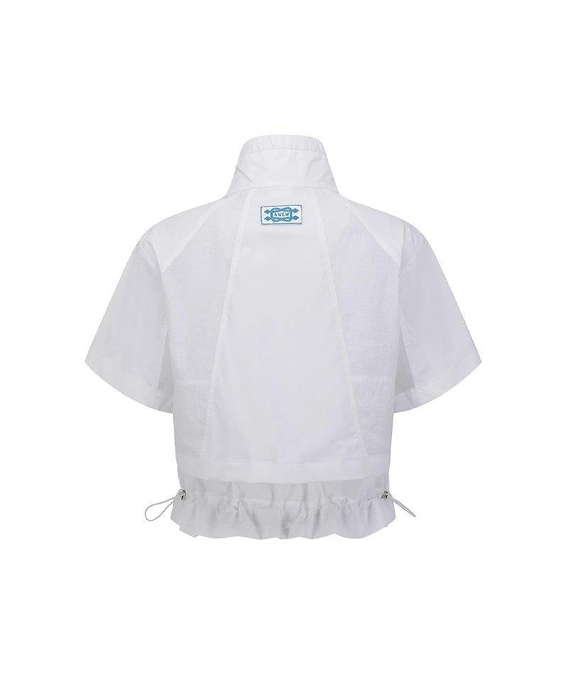 Women's Essential Short Sleeve Pleats Jacket