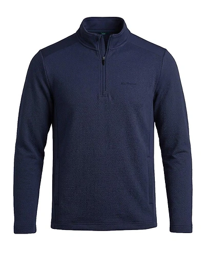 Men's Mesh Texture Double Knit 1/4 Zip Sweater