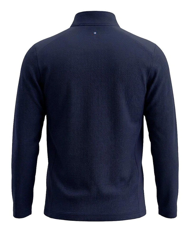Men's Mesh Texture Double Knit 1/4 Zip Sweater