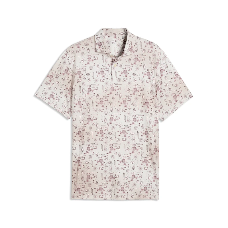 Men's Cloudspun Coastal Claret Short Sleeve Polo