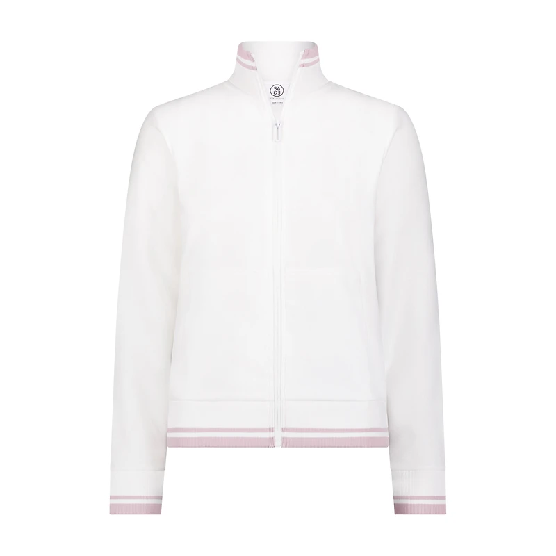Women's Stripe Rib Zip Sweater
