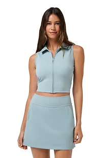 Women's Moveknit Rib Zip Sleeveless Polo