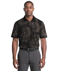 Men's Diffused Foliage Print Short Sleeve Polo