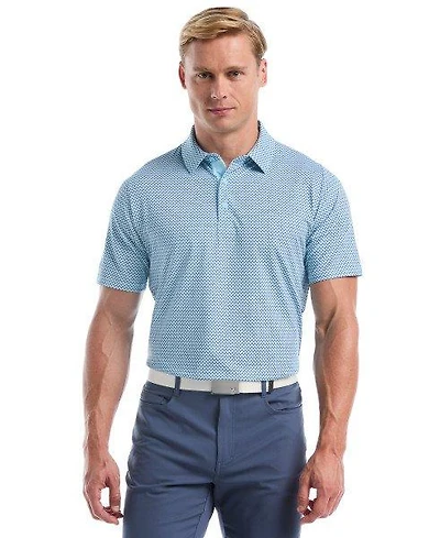 Men's Blocked Chev All Over Print Short Sleeve Polo