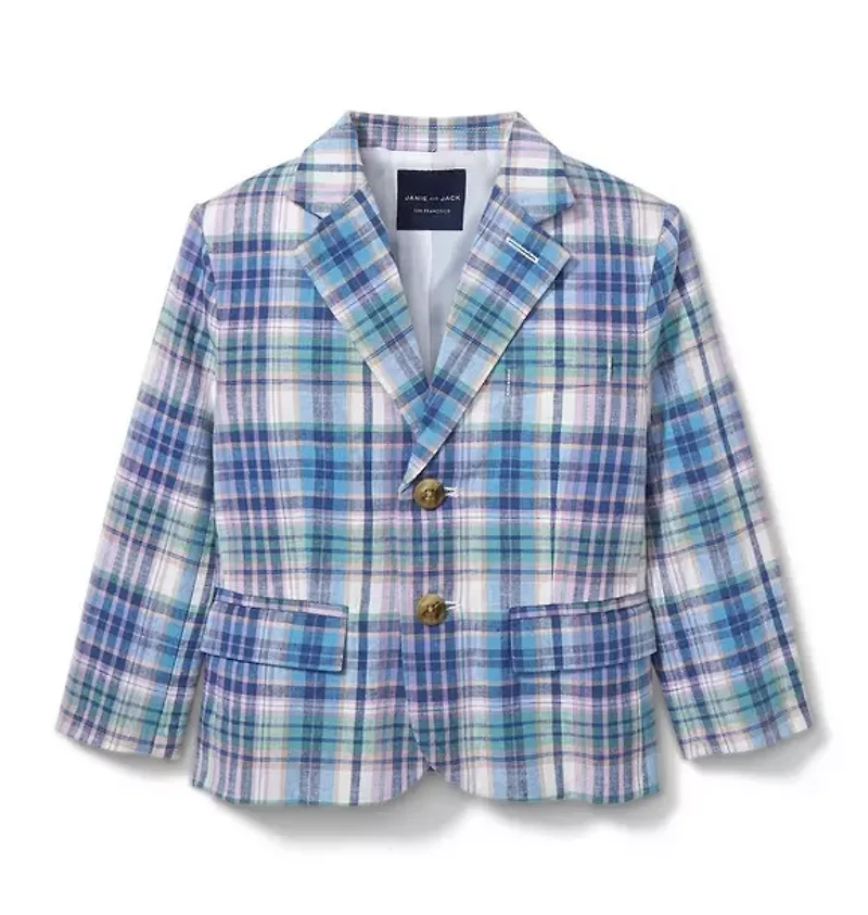 Plaid Linen Blazer