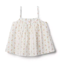 Floral Crochet Trim Top