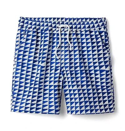 Dawne Florine Men's Tile Print Swim Trunk
