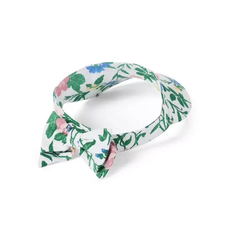 Floral Pique Bow Visor