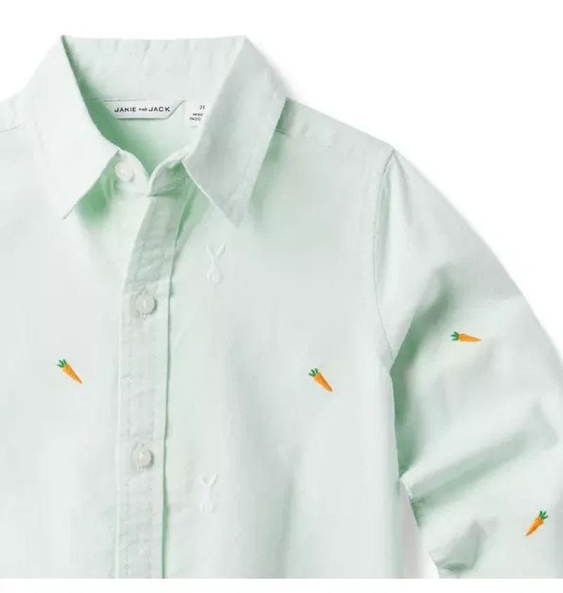 Embroidered Bunny Oxford Shirt