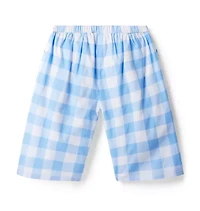 Gingham Wide Leg Cropped Pant