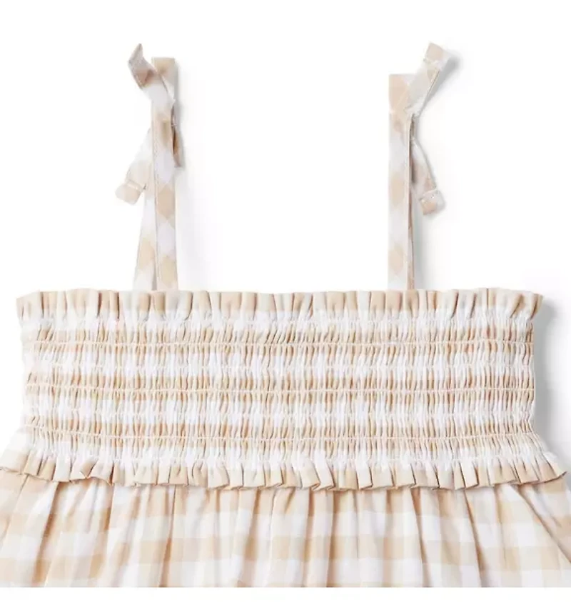 The Leilani Gingham Smocked Top
