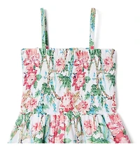 Tropical Floral Smocked Sundress