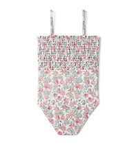 Recycled Floral Smocked Swimsuit