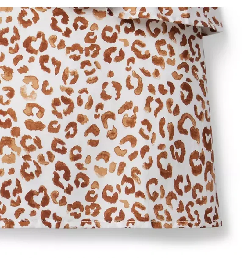 Leopard Ruffle Shoulder Top