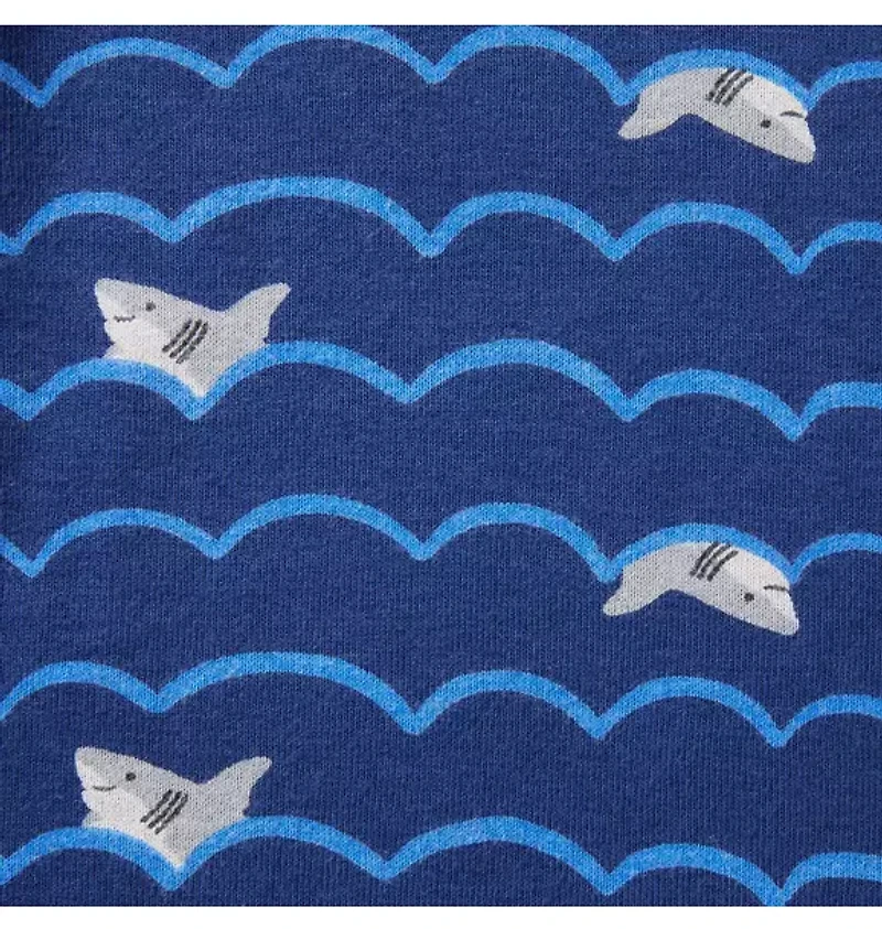 Good Night Short Pajamas Shark Waves