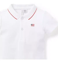 Baby Flag Icon Pique Polo Bodysuit