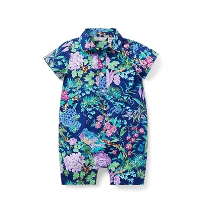 The Floral Poplin Baby Romper