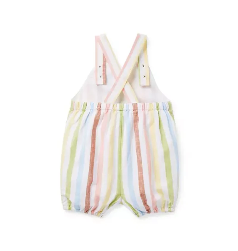 Baby Striped Linen-Cotton Overall