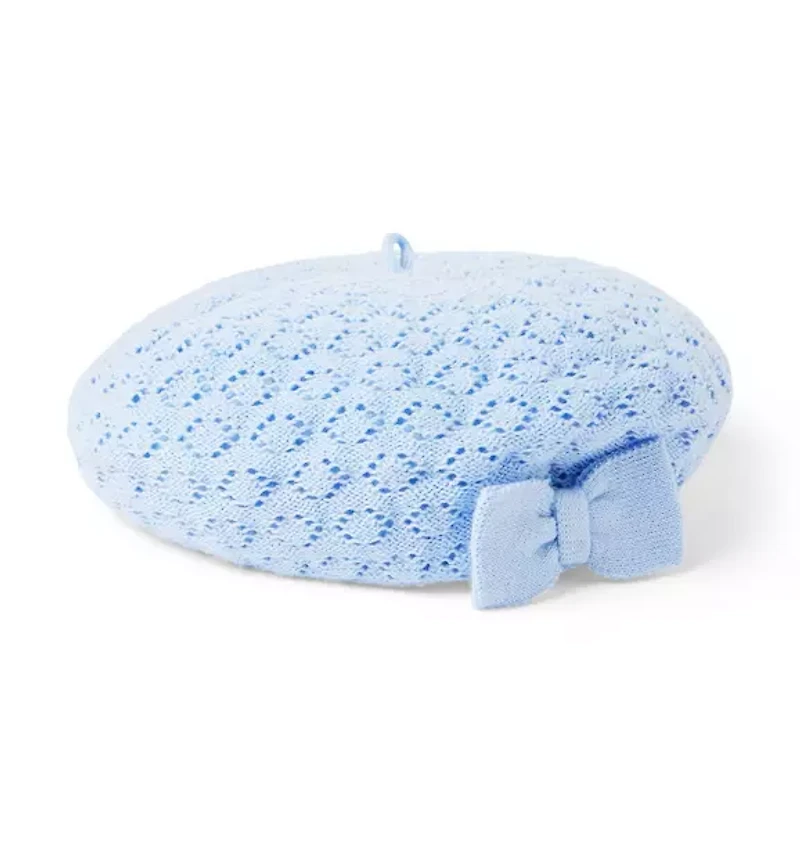 Pointelle Sweater Beret