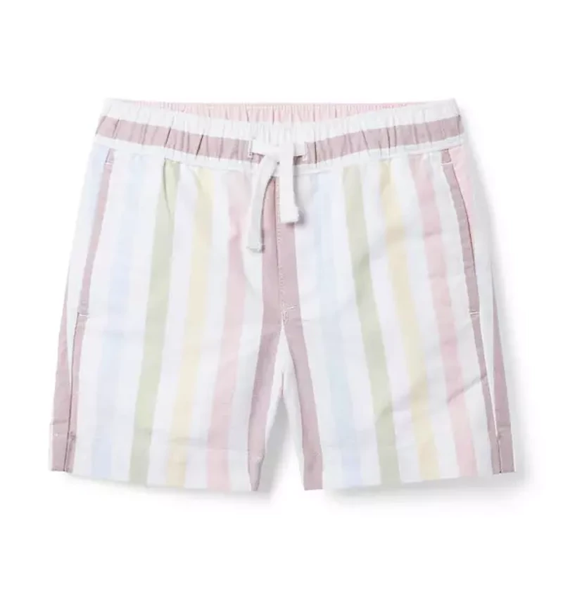 Striped Oxford Pull-On Short