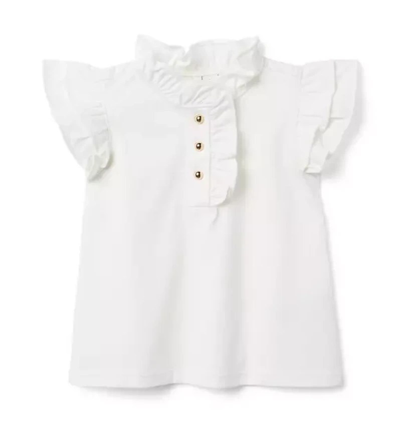 The Ruffle Button Top